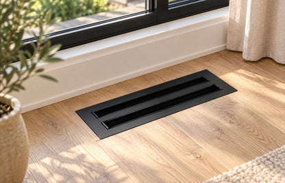 4x14 Premium Aluminum Modern Vent Cover 2 Slot Black Luxury Clean Look