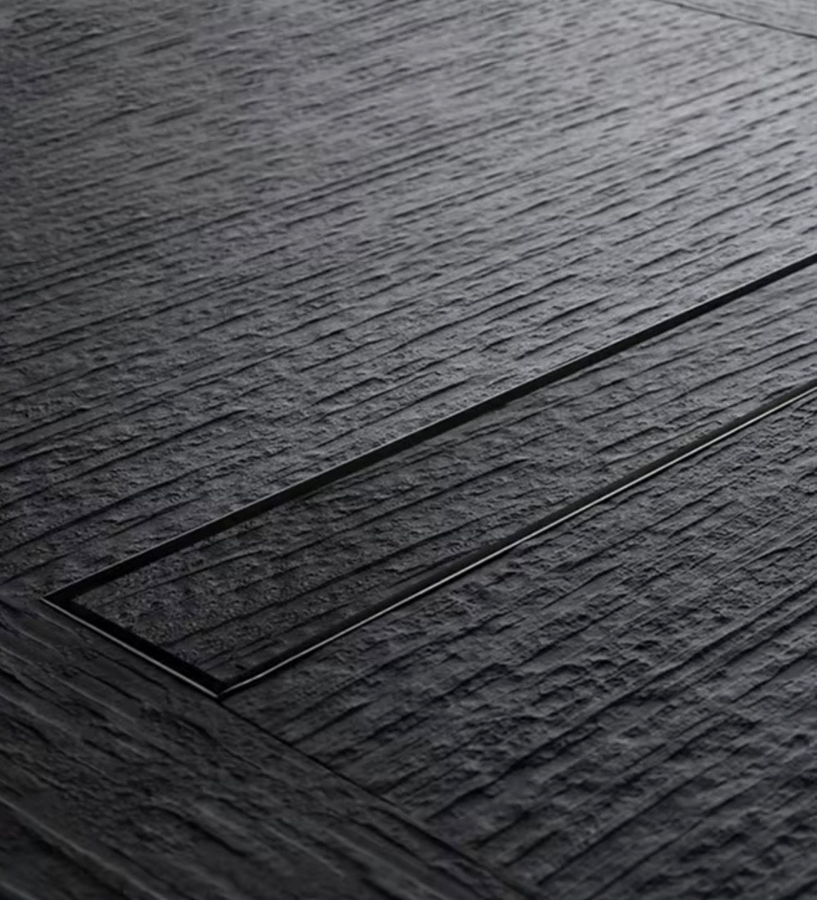 Linear Shower Drain Matte Black - Floor installation
